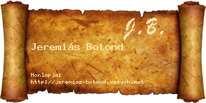 Jeremiás Botond névjegykártya